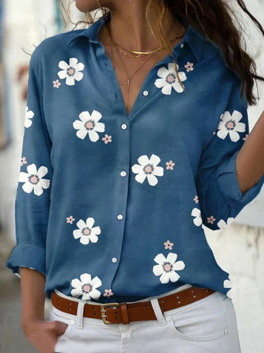Women's Blouse | Floral Print with Button Front