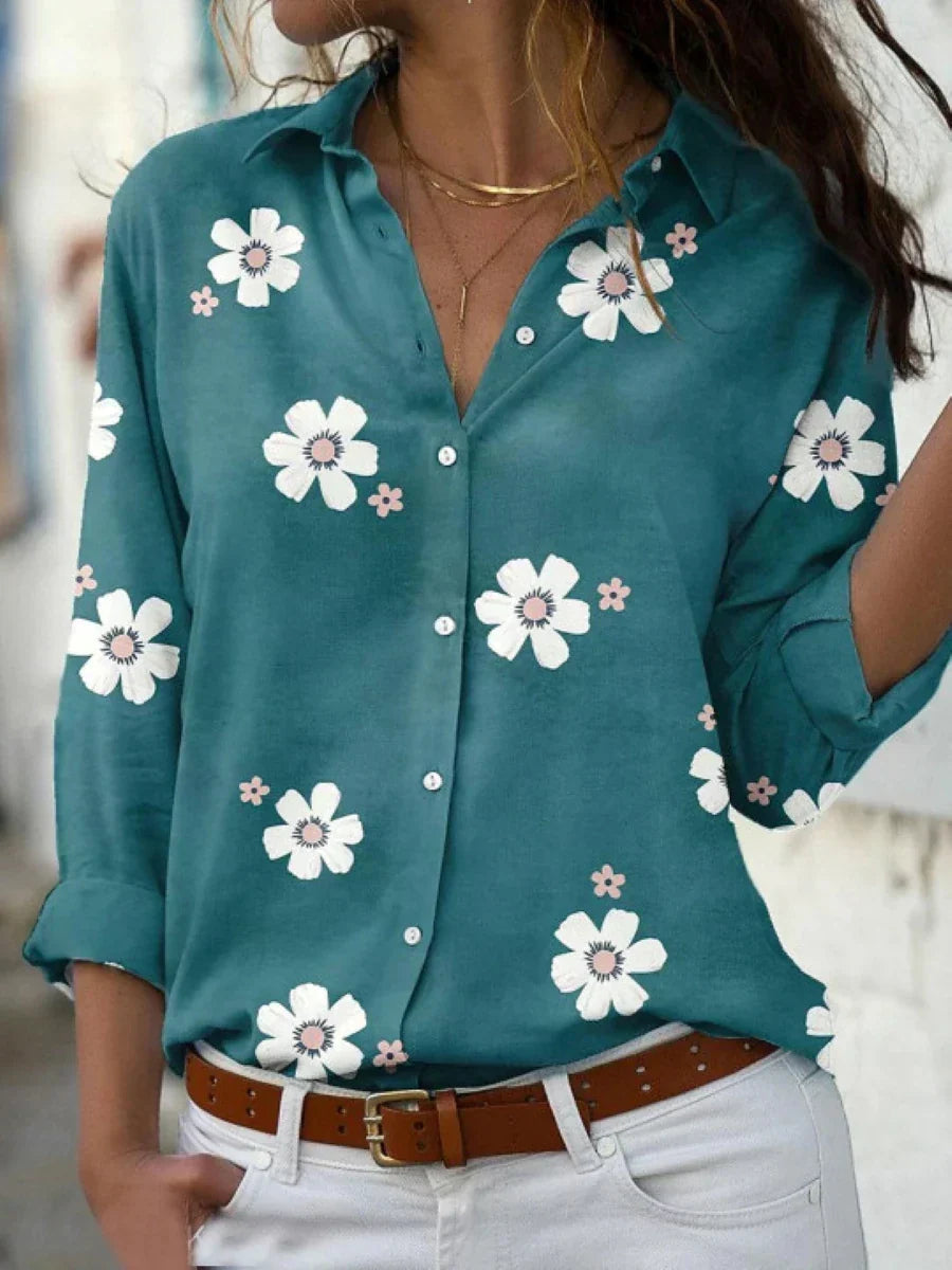 Women's Blouse | Floral Print with Button Front