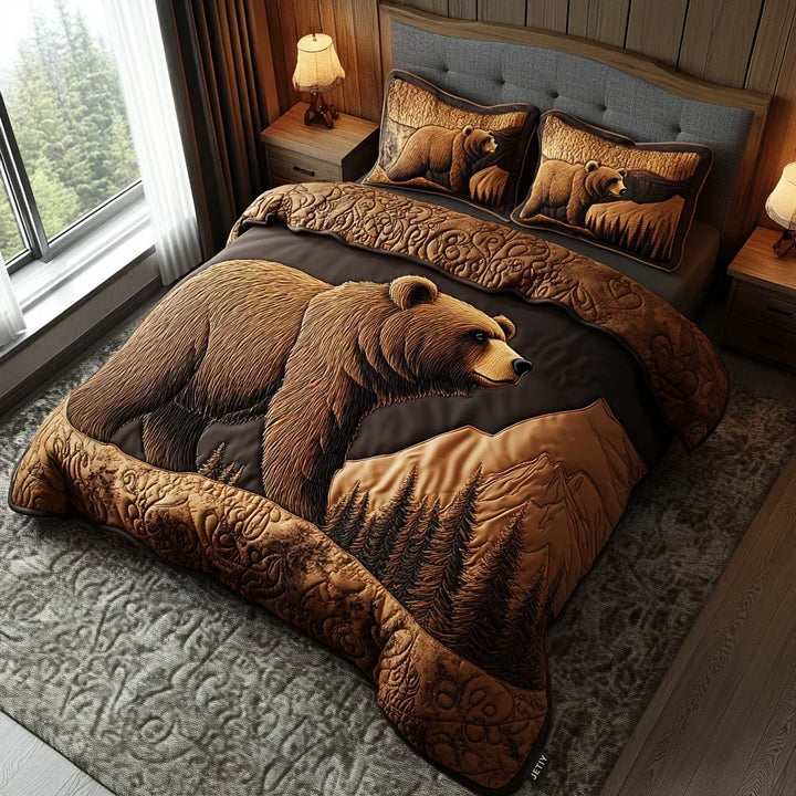 Quilted Bed Set 3 Pieces – Forest Animals