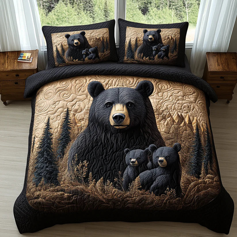 Quilted Bed Set 3 Pieces – Forest Animals