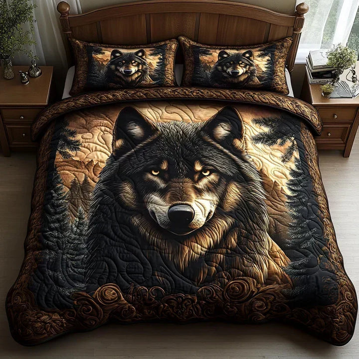 Quilted Bed Set 3 Pieces – Forest Animals