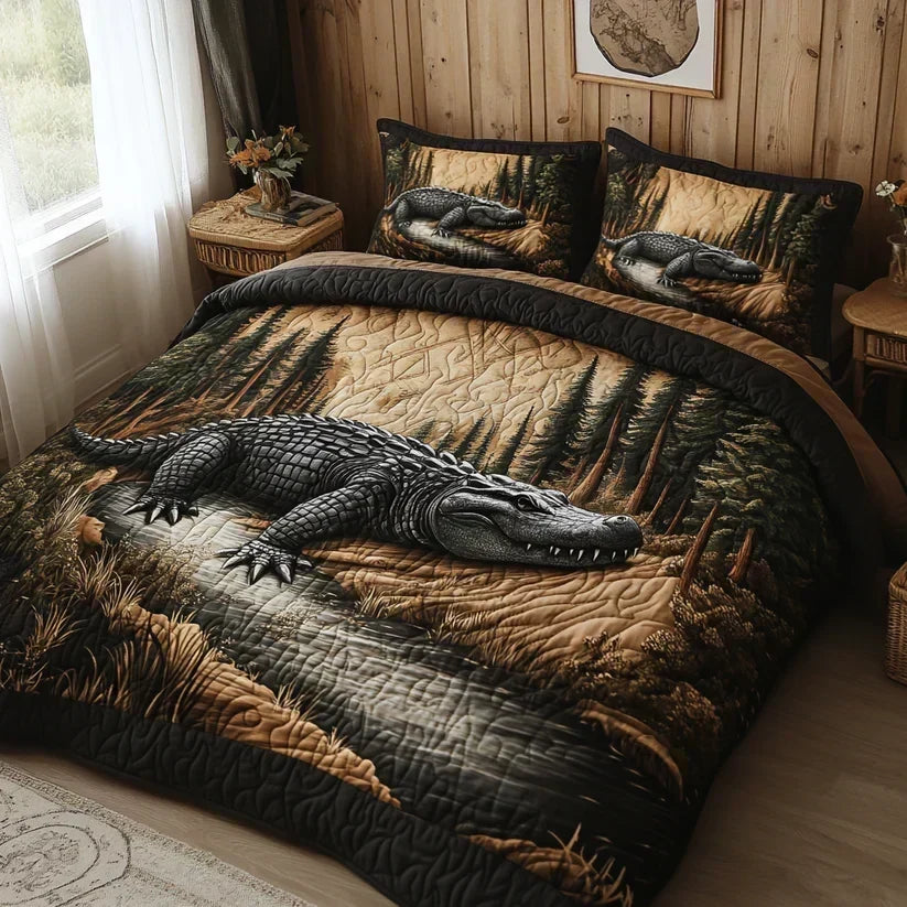 Quilted Bed Set 3 Pieces – Forest Animals
