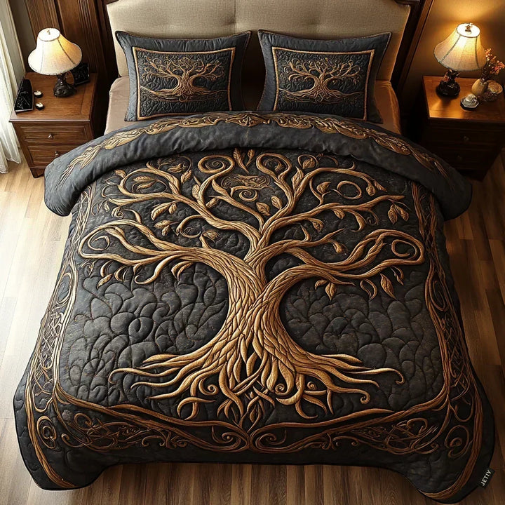 Quilted Bed Set 3 Pieces – Tree of Life
