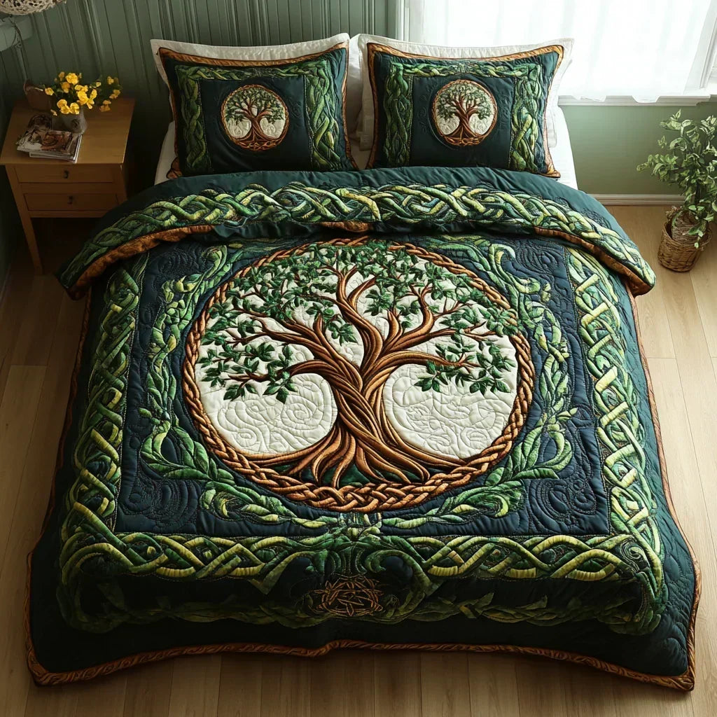 Quilted Bed Set 3 Pieces – Tree of Life