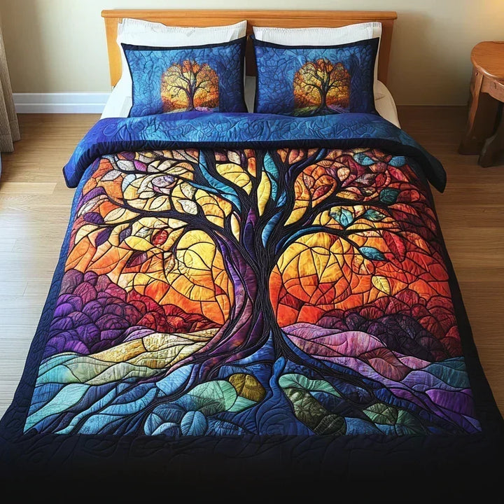 Quilted Bed Set 3 Pieces – Tree of Life