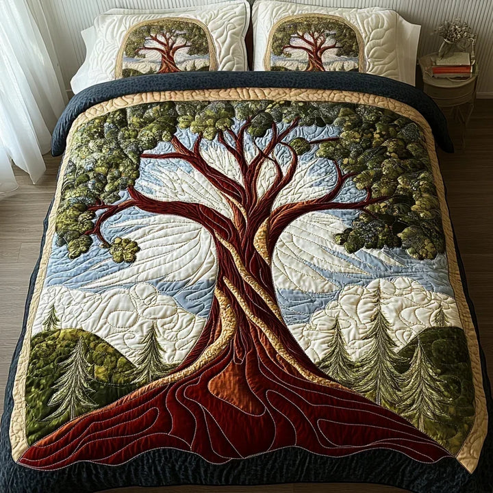 Quilted Bed Set 3 Pieces – Tree of Life