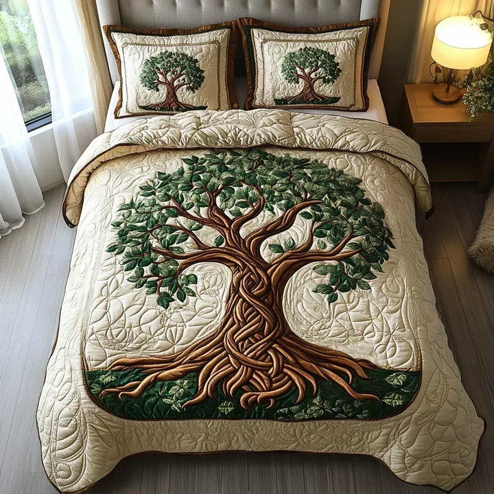 Quilted Bed Set 3 Pieces – Tree of Life