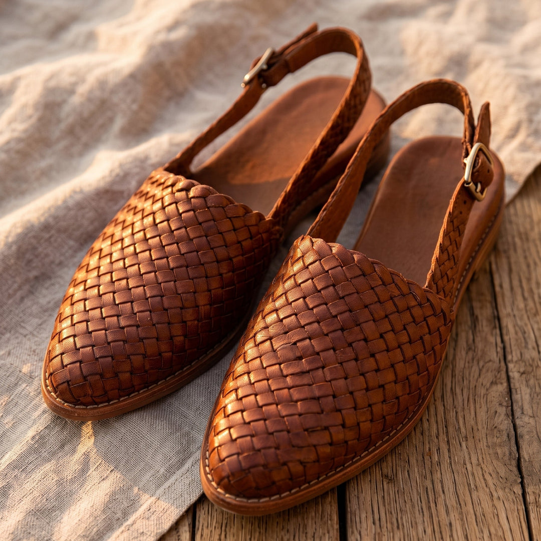 Aurora | Woven Moccasin with Open Heel.