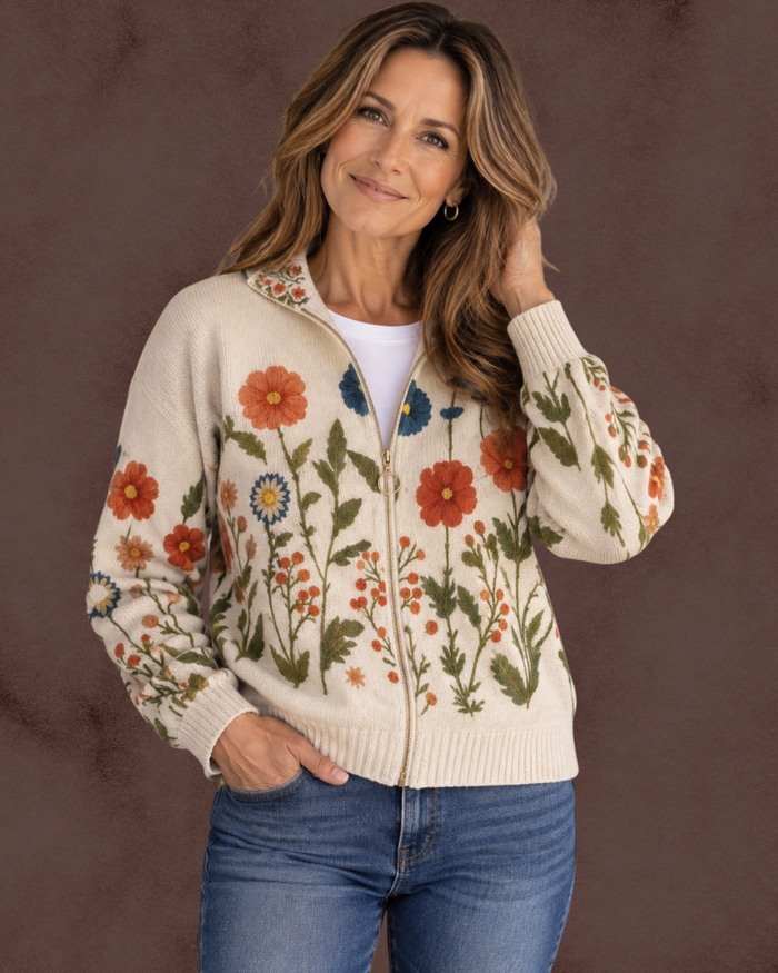 Wrenna™ | Wildflower Meadow Zip Cardigan