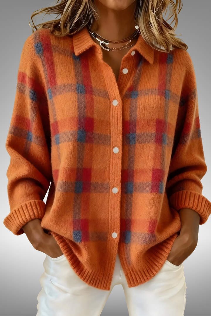 Fiammetta | Plaid Knit Cardigan