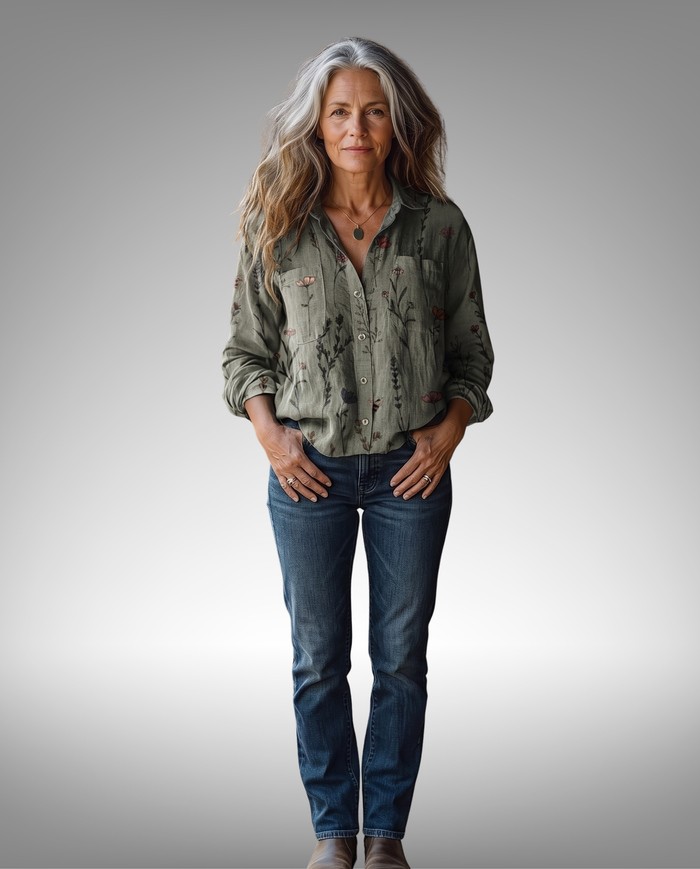 Tyra™ | Vintage Floral-Print Blouse
