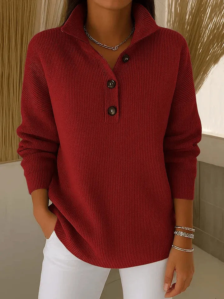 Amalia | Polo Sweater with V-Neck