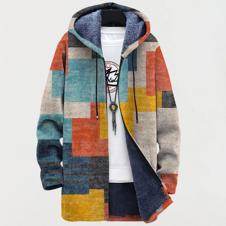 Blair | Coat with Geometric Color Blocks