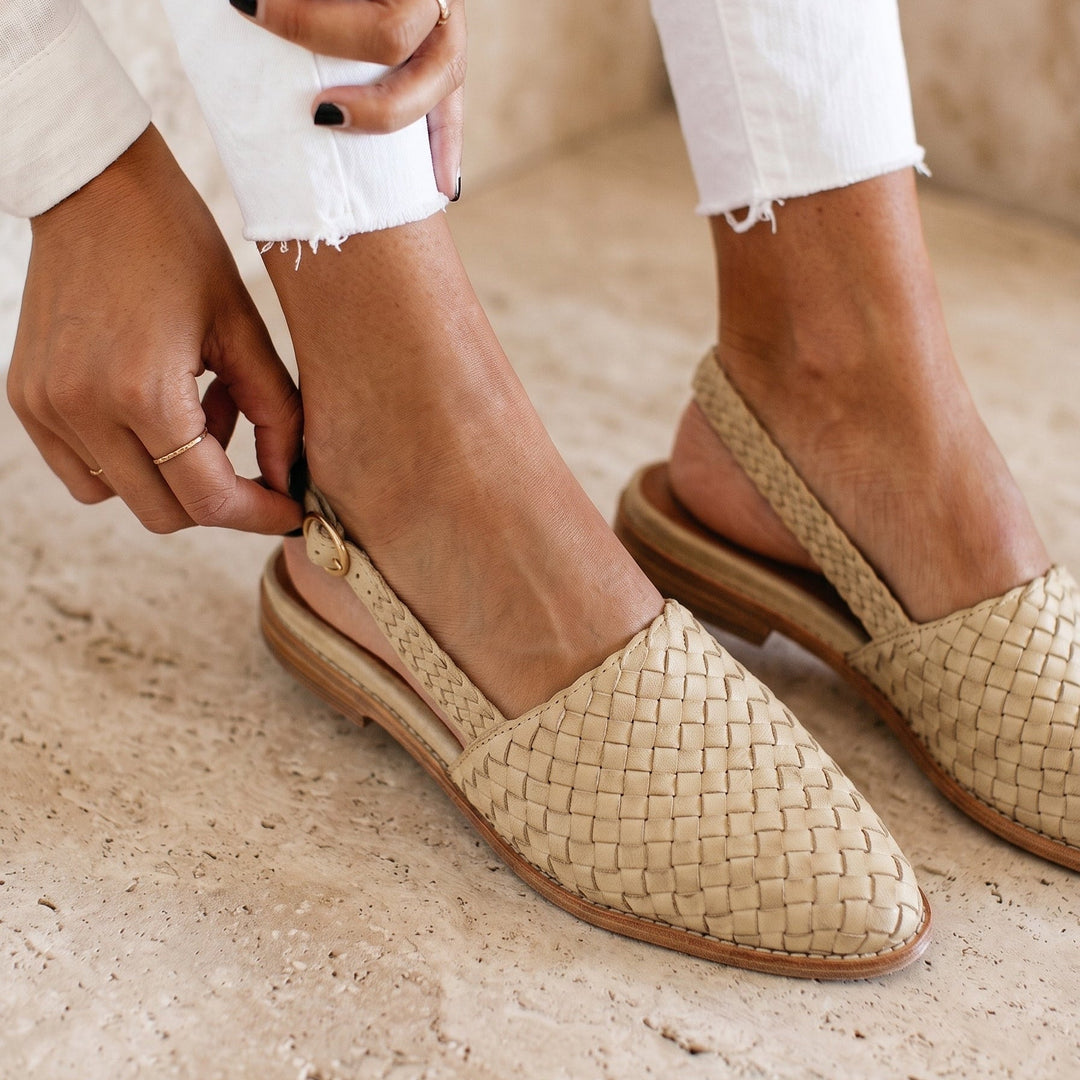 Aurora | Woven Moccasin with Open Heel.