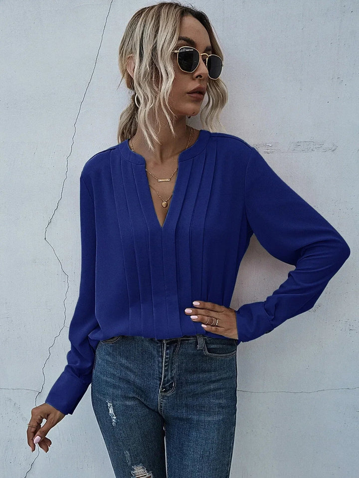 Women’s Blouse | Pleated V-Neck