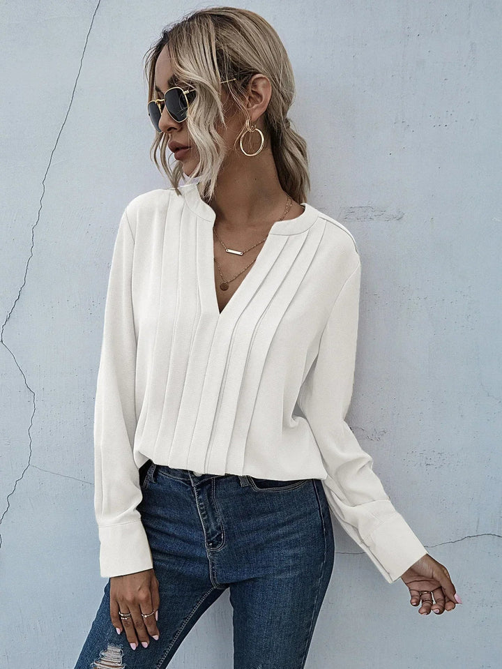 Women’s Blouse | Pleated V-Neck