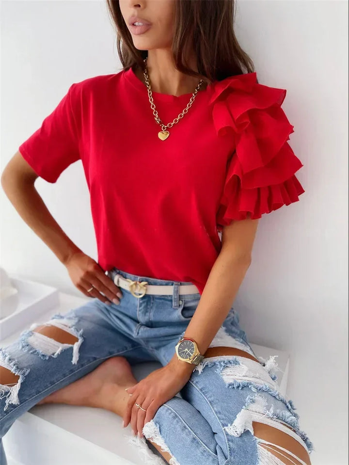 Women’s Blouse | Ruffle Short Sleeve
