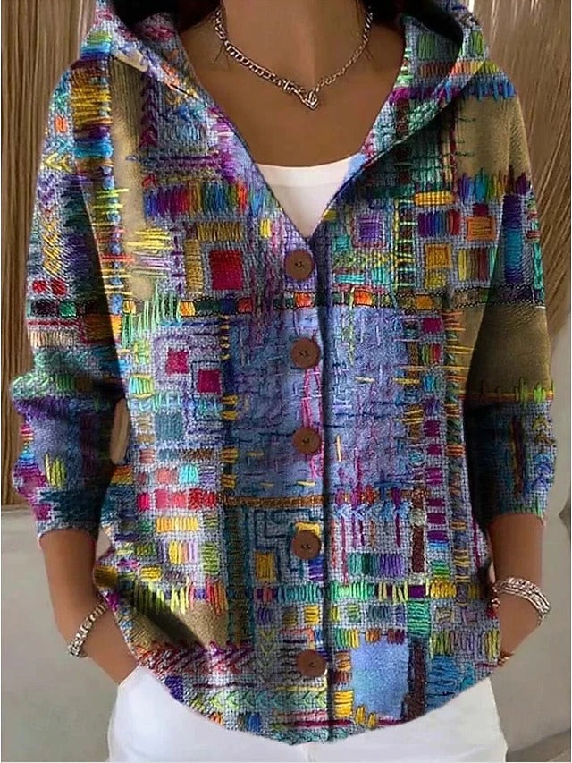 Paloma™ | Printed Knit Cardigan with Hood