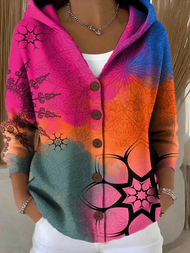 Colomba | Printed Cardigan with Hood