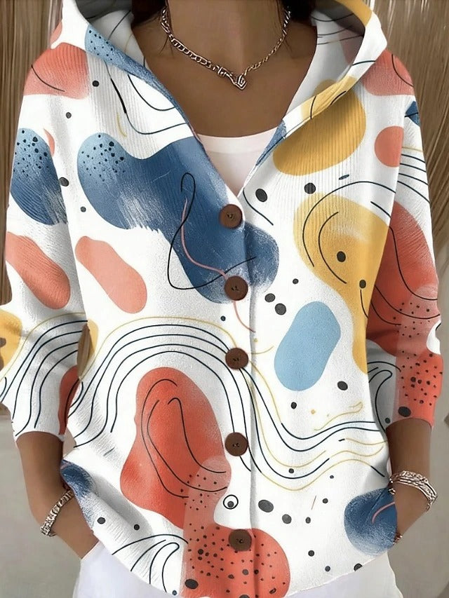 Colomba | Printed Cardigan with Hood