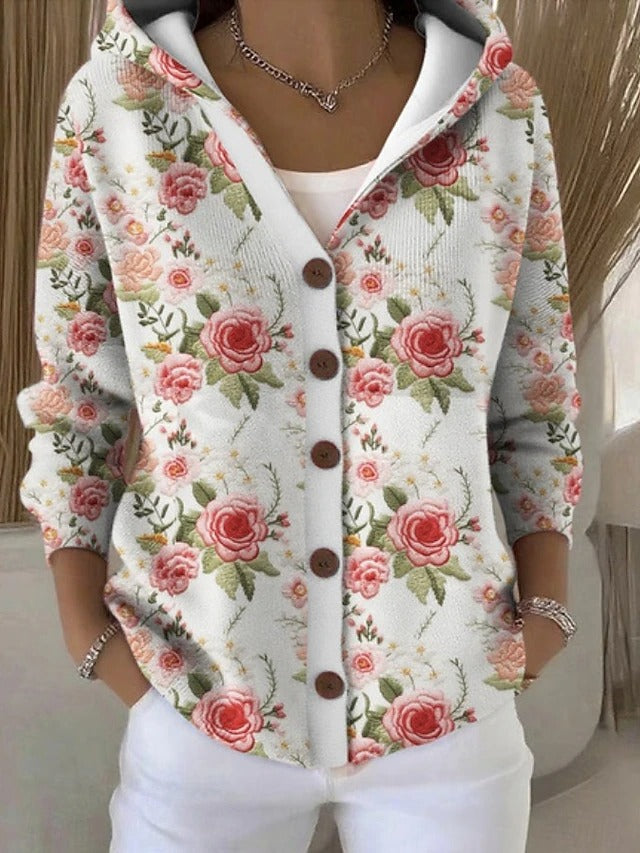 Paloma™ | Printed Knit Cardigan with Hood