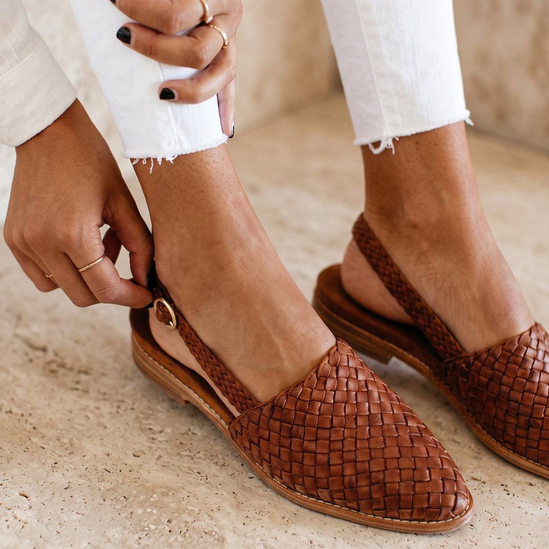 Aurora | Woven Moccasin with Open Heel.
