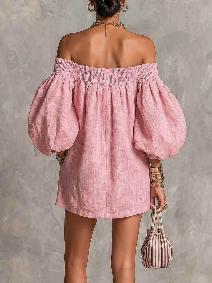 Rosaline | Off-Shoulder Puff-Sleeve Mini Dress