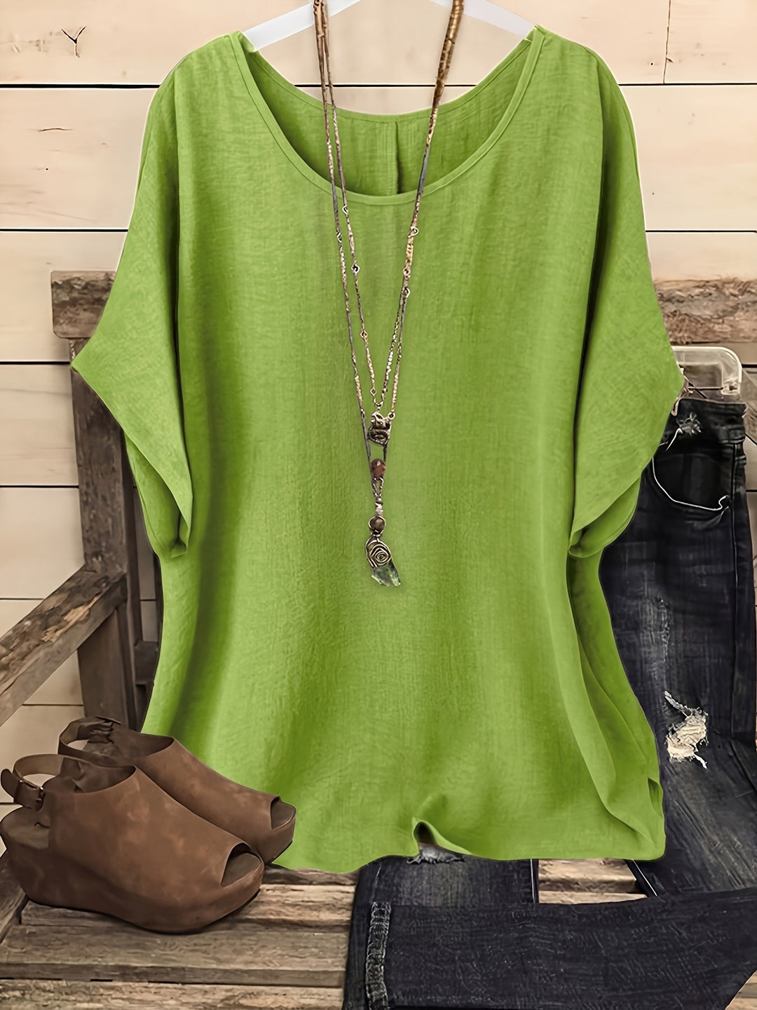 Kiersten™ | Relaxed Round-Neck Short-Sleeve Top