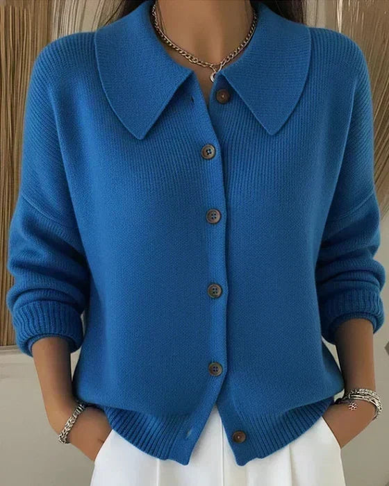 Vega™ | Knit Cardigan with Shirt Collar