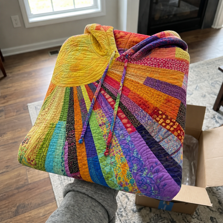 Dawnella™ | Bohemian Multicolor Patchwork Hoodie