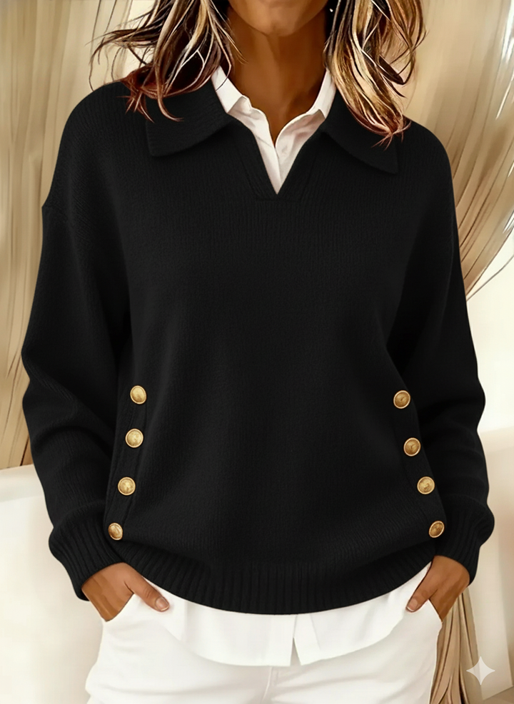 Erminia | Sweater with Polo Collar and Buttons