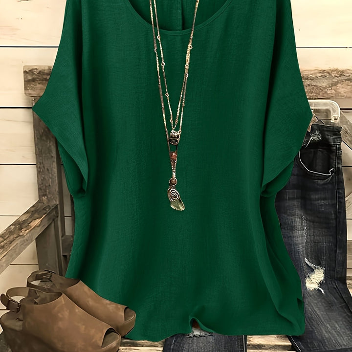 Kiersten™ | Relaxed Round-Neck Short-Sleeve Top