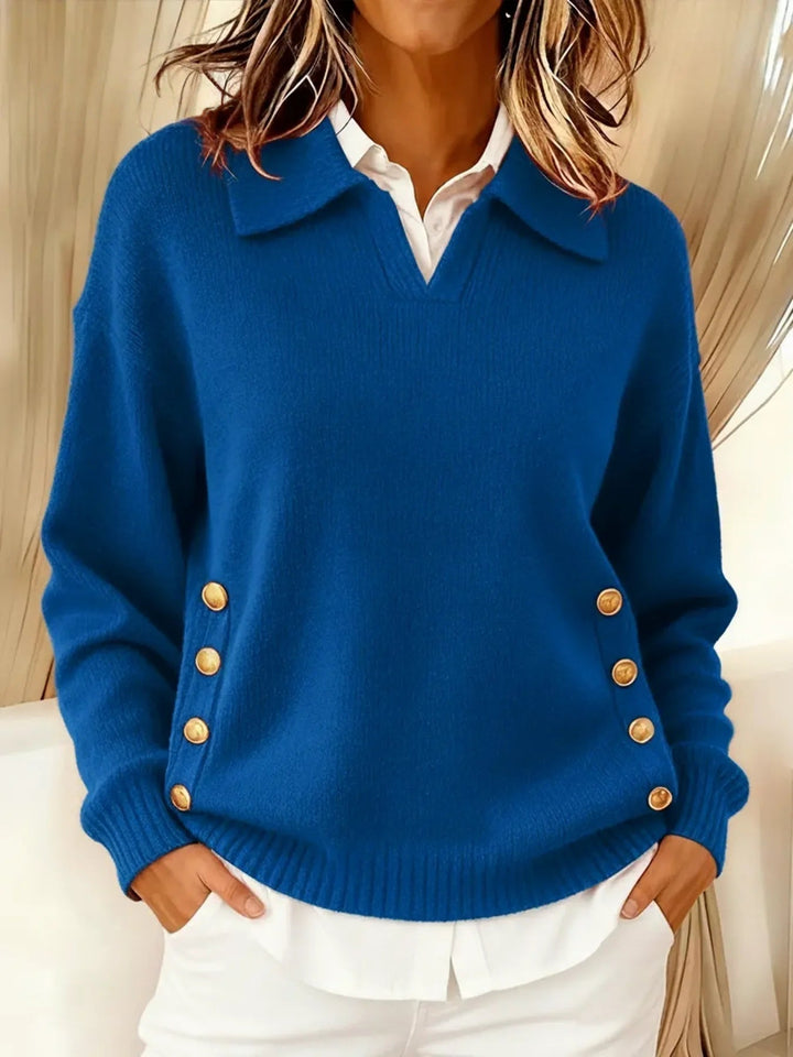 Erminia | Sweater with Polo Collar and Buttons