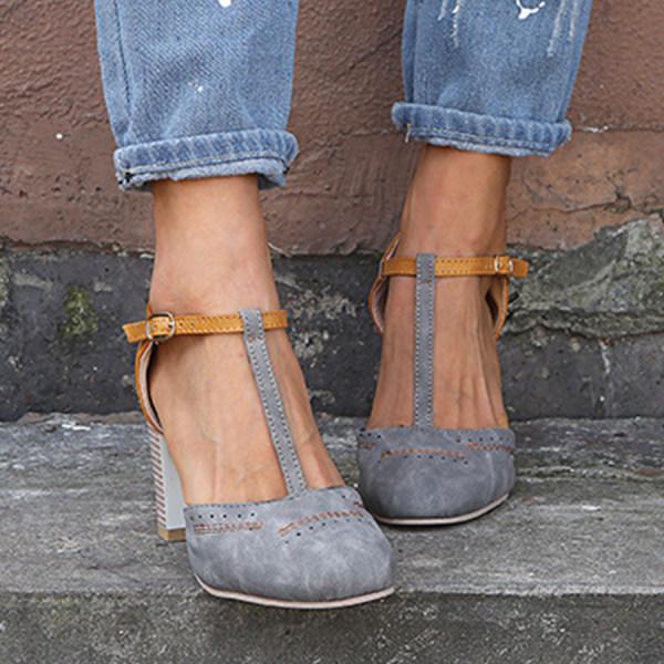 Lorette™ | Block Heel T-Strap Mary Jane Heels