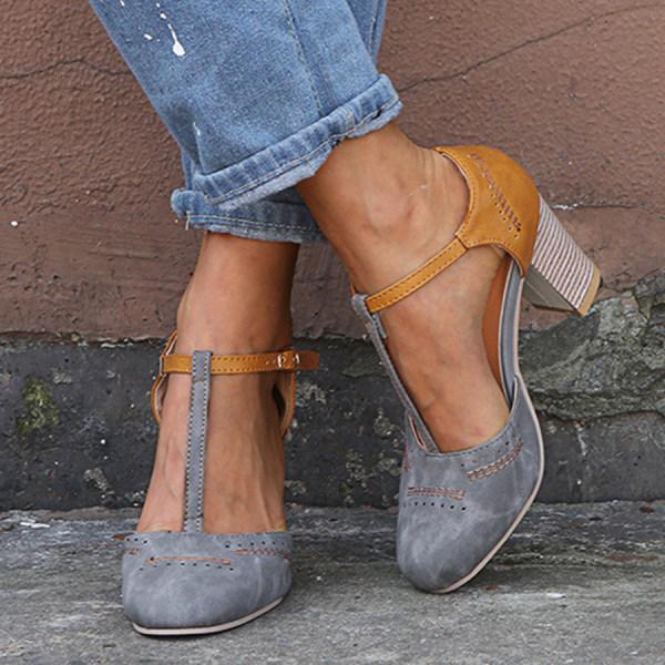 Lorette™ | Block Heel T-Strap Mary Jane Heels