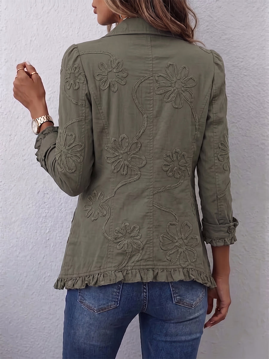 Faustine | Embroidered Floral Utility Jacket Bohemian