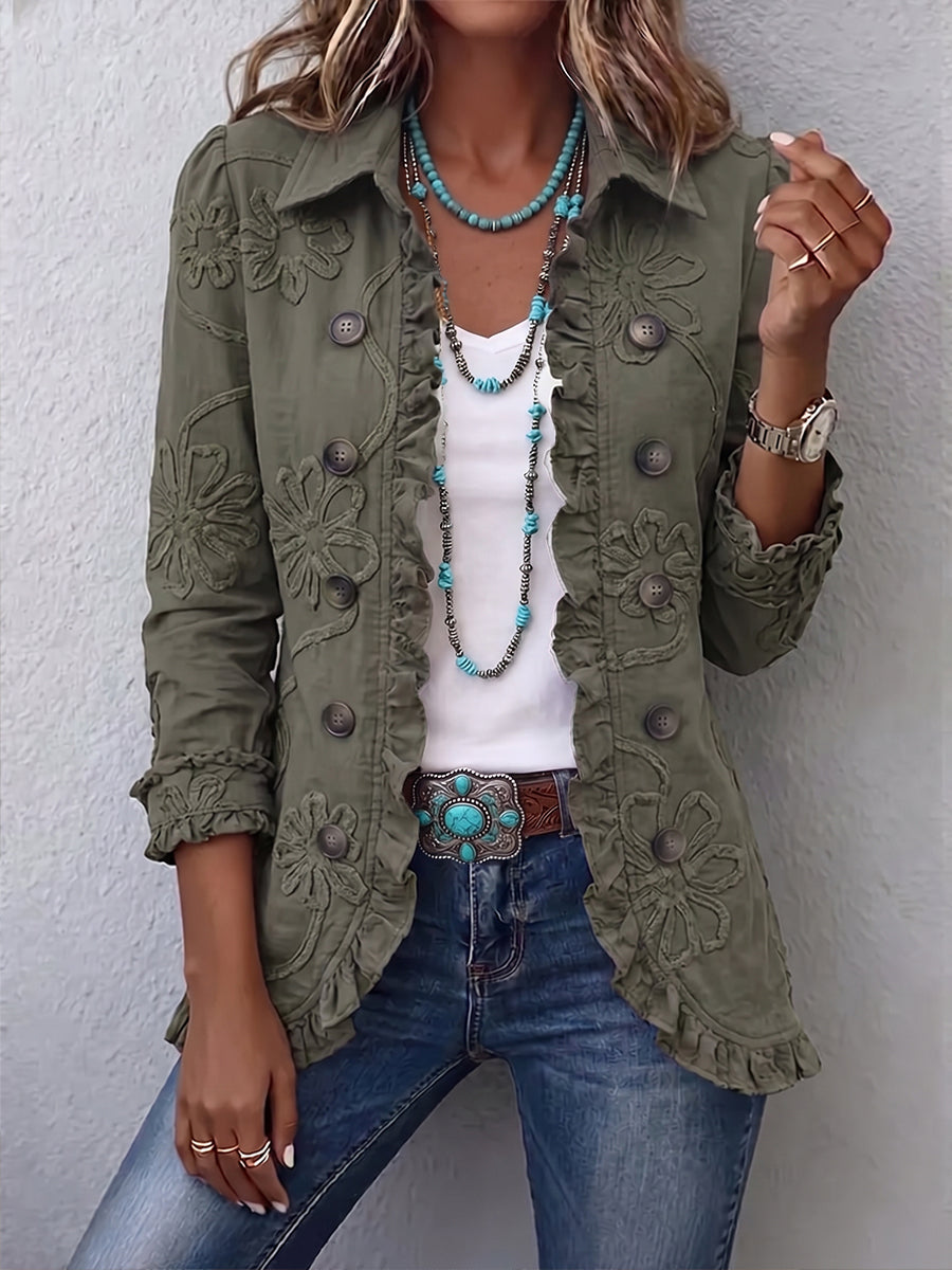 Faustine | Embroidered Floral Utility Jacket Bohemian
