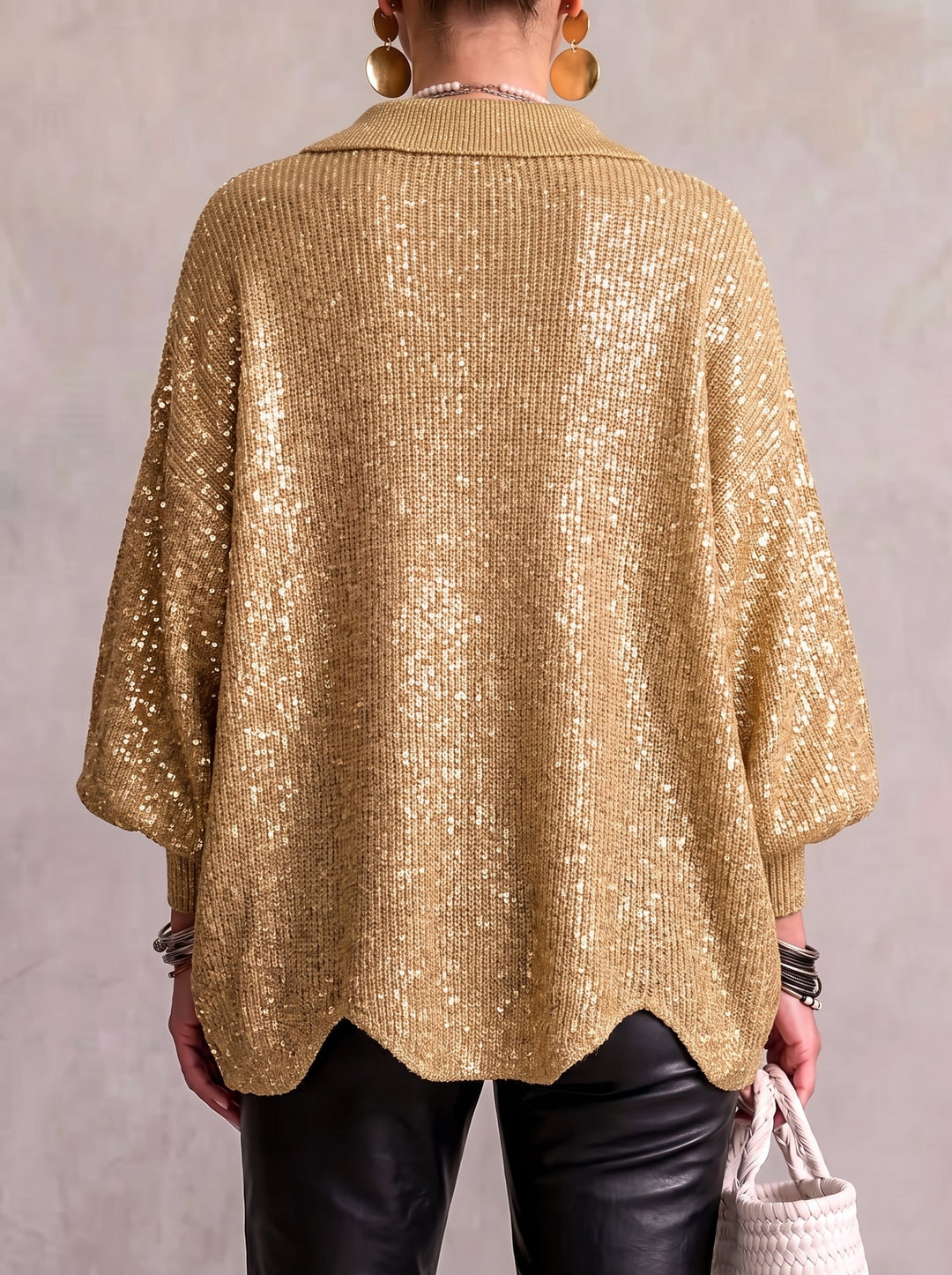 Hydrangea | Oversized Cardigan with Golden Buttons
