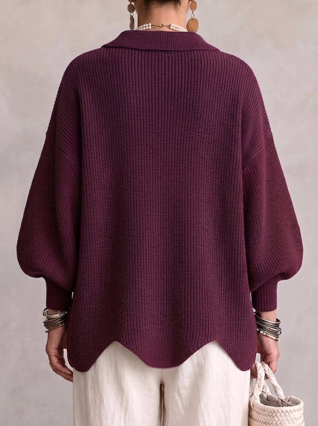 Hydrangea | Oversized Cardigan with Golden Buttons