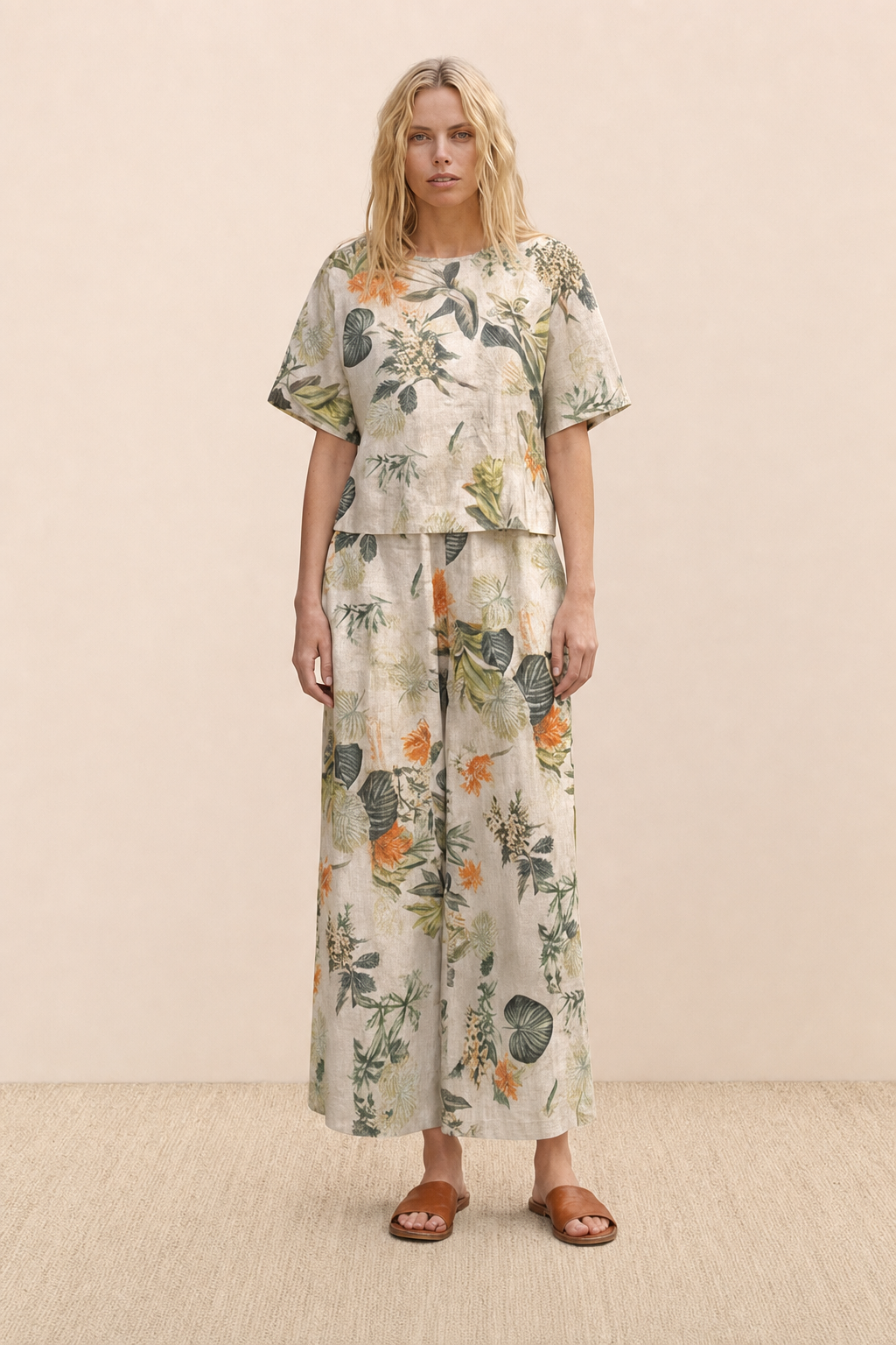 Bertille™ | Floral Two-Piece Wide-Leg Set