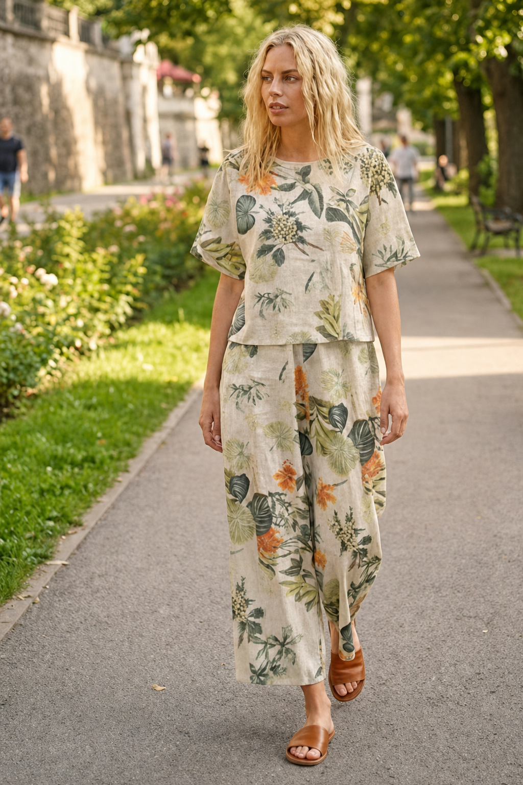 Bertille™ | Floral Two-Piece Wide-Leg Set