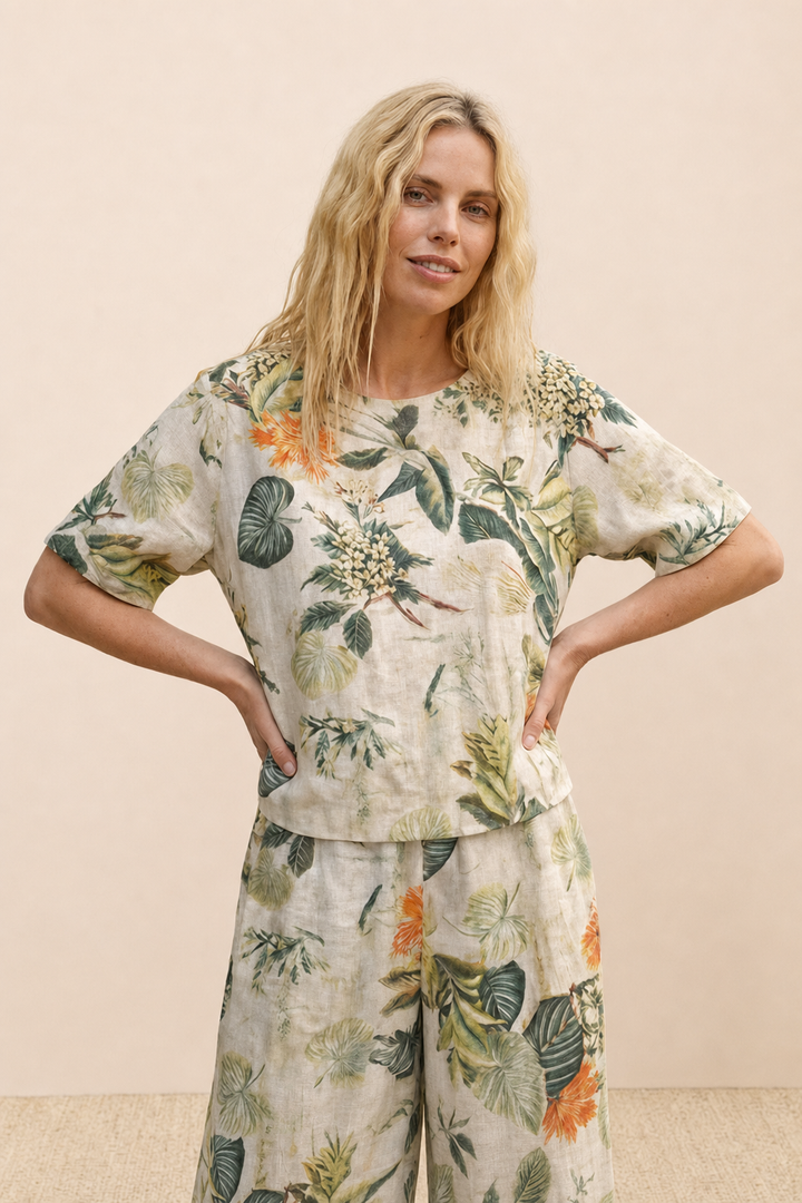 Bertille™ | Floral Two-Piece Wide-Leg Set
