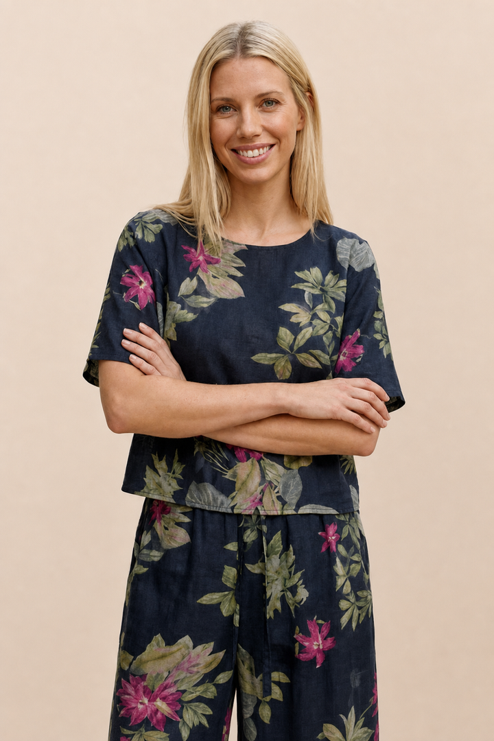 Bertille™ | Floral Two-Piece Wide-Leg Set