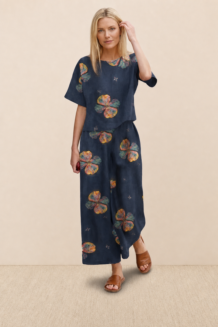 Bertille™ | Floral Two-Piece Wide-Leg Set