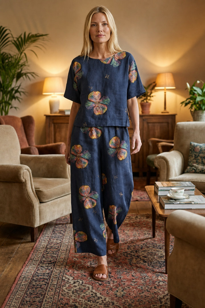 Bertille™ | Floral Two-Piece Wide-Leg Set