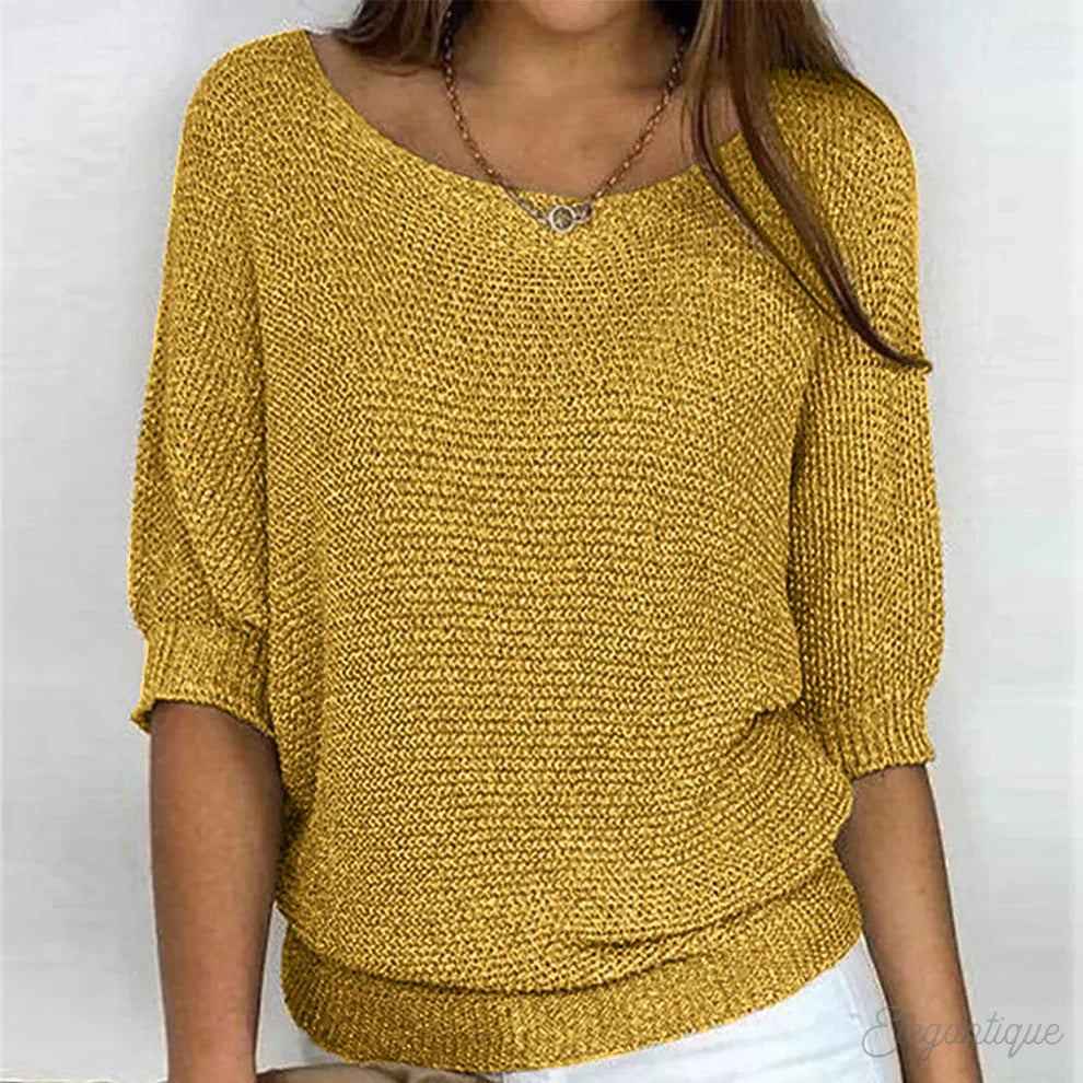 Gabriela™ | Elegant Braided Knit Sweater