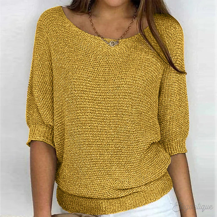 Gabriela™ | Elegant Braided Knit Sweater