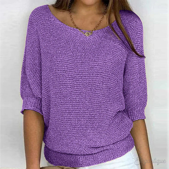 Gabriela™ | Elegant Braided Knit Sweater