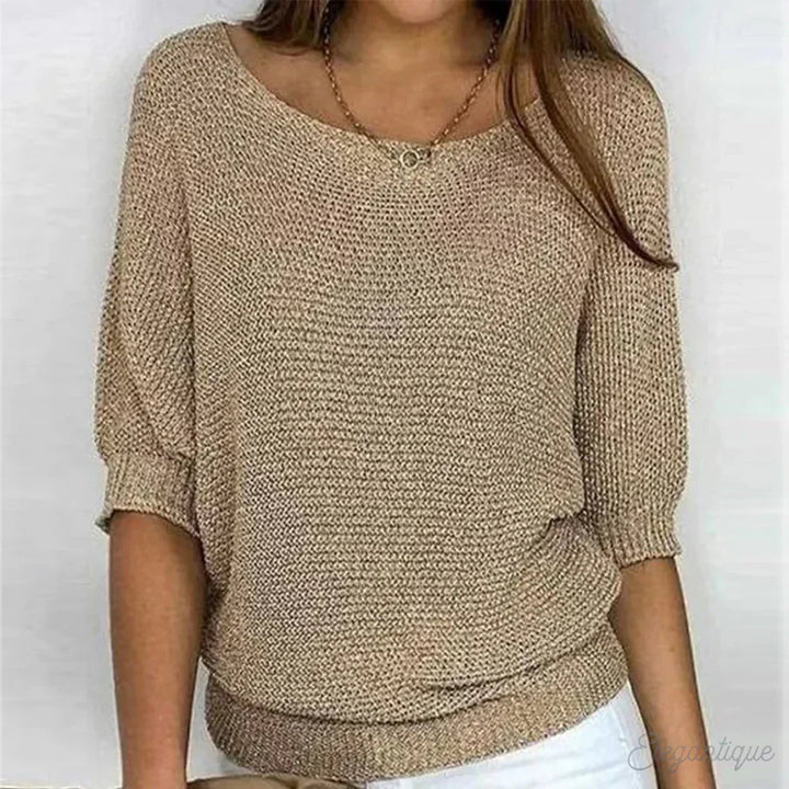 Gabriela™ | Elegant Braided Knit Sweater