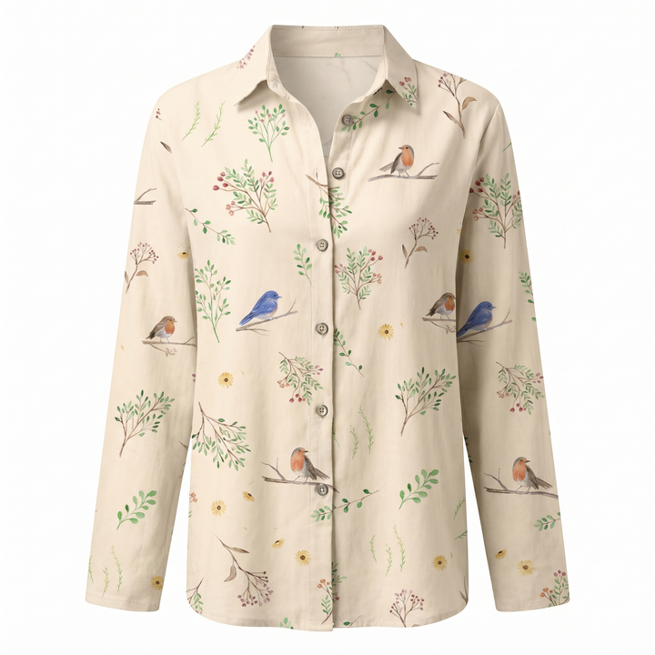 Women's Blouse | Abstract Print Split Neck